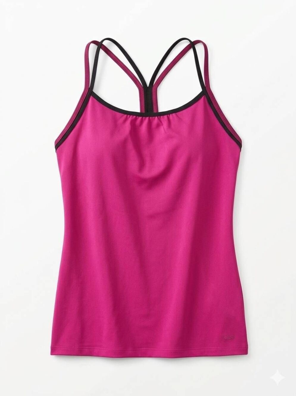 💜Maroon & Black Bra Insert Y Back Sleeveless Top Medium